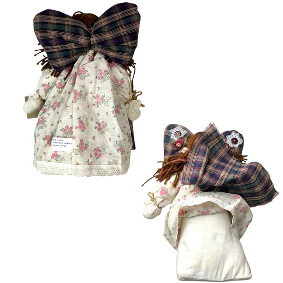 Angel Doll Plaid Fabric Decorative Buttons Yarn Rustic Americana Patriotic 12” - Picture 5 of 16